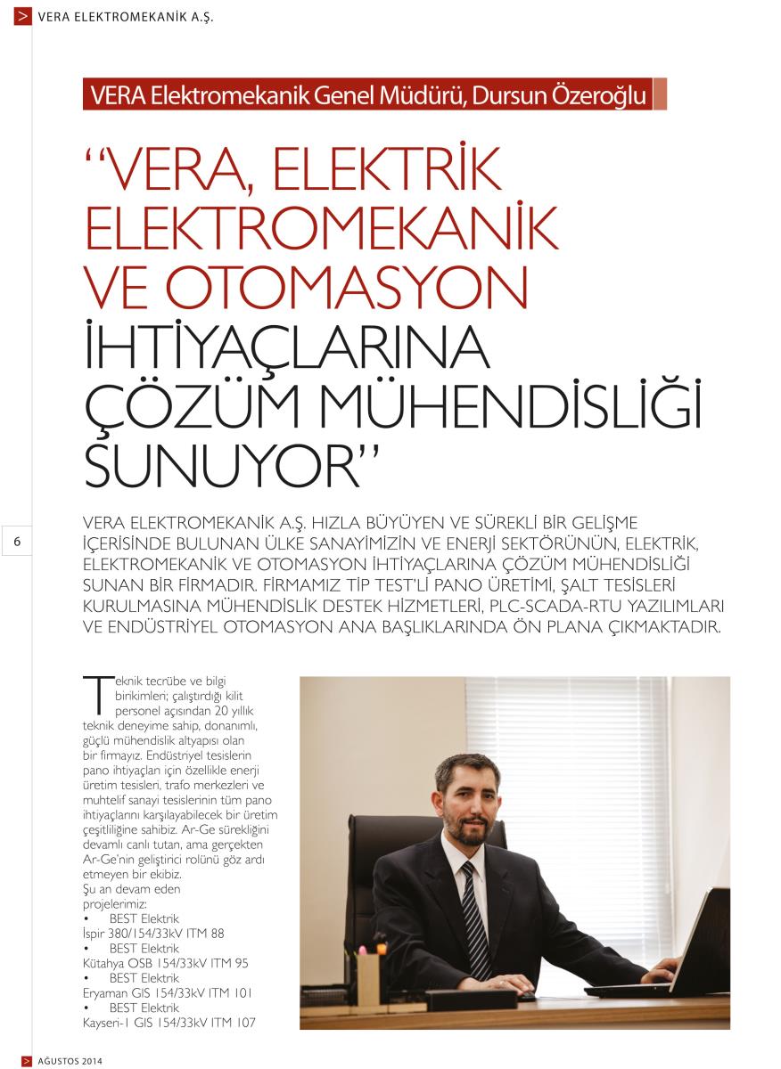 Kaynak Elektrik Pano Dergisi Röportaj | AĞUSTOS 2014 - 1