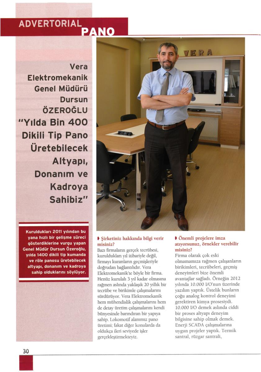 3E Electrotech Pano Dergisi Röportaj | MART 2015 - 1
