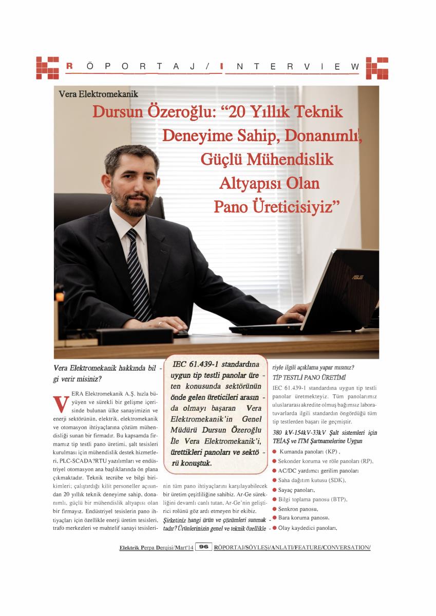 Elektrik Perpa Dergisi Röportaj | MART 2014 - 1