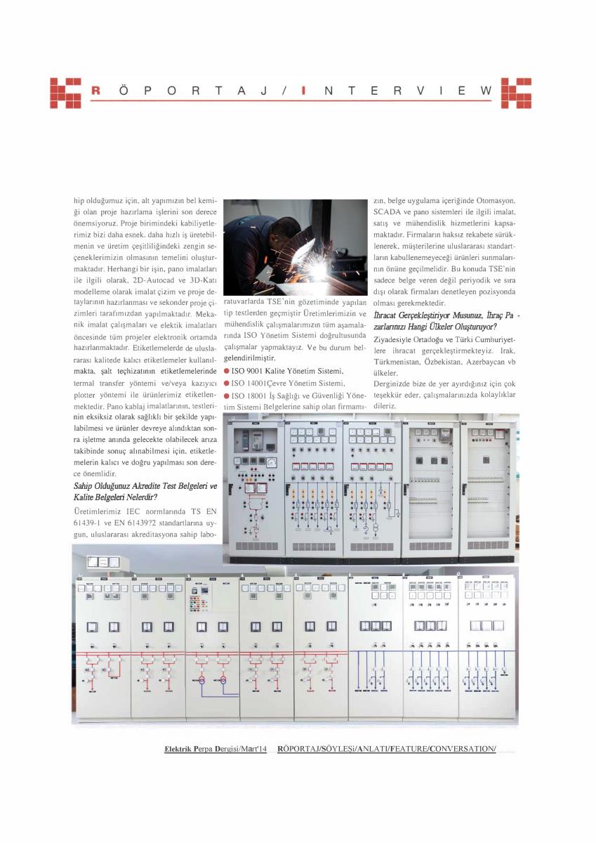 Elektrik Perpa Dergisi Röportaj | MART 2014 - 3